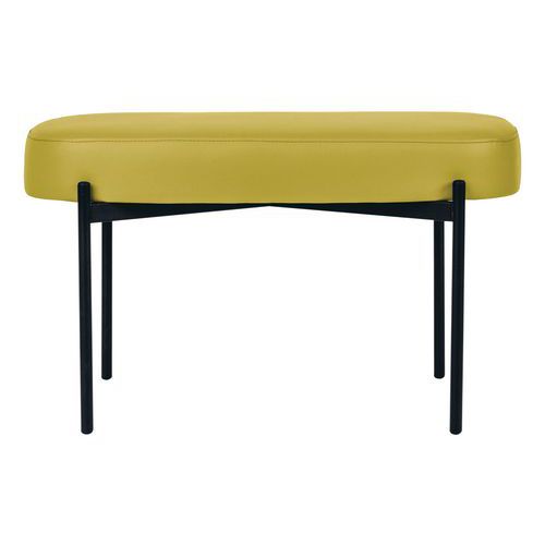 Banc Oblong Gaia Pied Noir Simili Cuir Vert