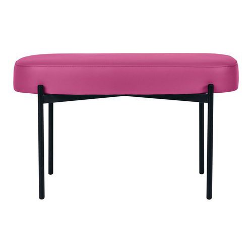 Banc Oblong Gaia Pied Noir Simili Cuir Violet