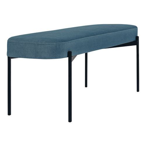 Banc Oblong Gaia Gm Pied Noir Tissu Polyester Bleu