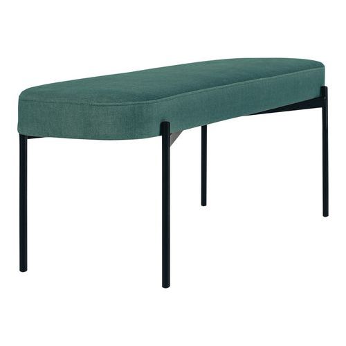 Banc Oblong Gaia Gm Pied Noir Tissu Polyester Vert