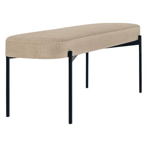 Banc Oblong Gaia Gm Pied Noir Tissu Polyester Ivoire
