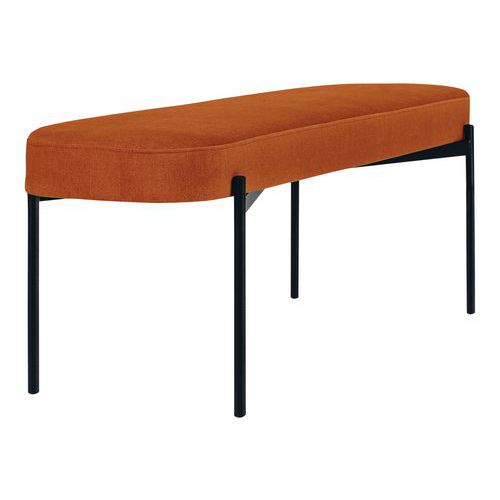 Banc Oblong Gaia Gm Pied Noir Tissu Polyester Marron