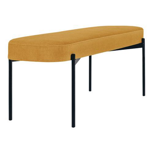 Banc Oblong Gaia Gm Pied Noir Tissu Polyester Safran