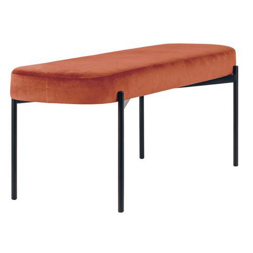Banc Oblong Gaia Gm Pied Noir Velours Polyester Rouille