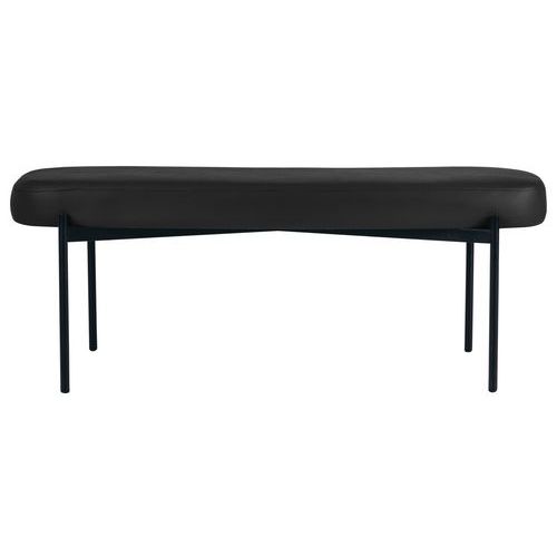 Banc Oblong Gaia Gm Pied Noir Simili Cuir Noir