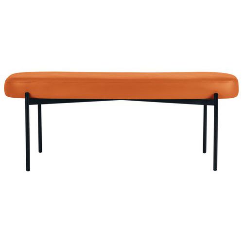 Banc Oblong Gaia Gm Pied Noir Simili Cuir Orange