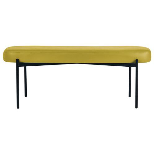 Banc Oblong Gaia Gm Pied Noir Simili Cuir Vert