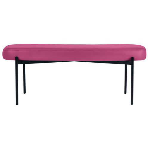 Banc Oblong Gaia Gm Pied Noir Simili Cuir Violet