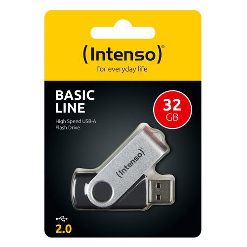 Intenso - Clé USB 2.0 Basic Line 32 Go - Bleu - Lecture 96 Mo/s Rapide et Fiable