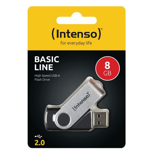 Lot de 4 - Clé Usb 2.0 Basic Line Intenso 8 Go