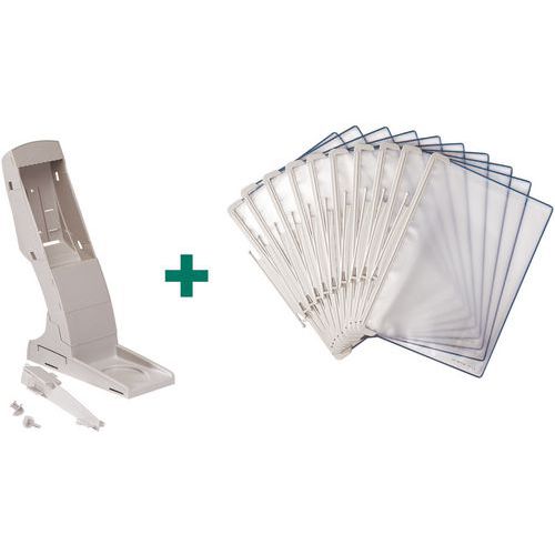 Djois Made By Tarifold - Extension Pupitre A4 Bleu - 10 Pochettes - Support de Table Plastique