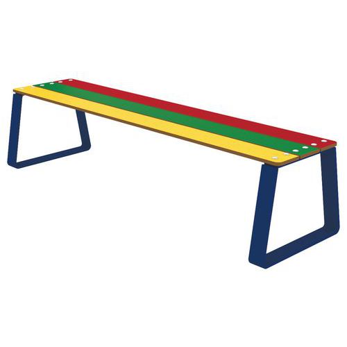 Buton Design - Banquette NINOU 150 cm - Assise HPL Multicolore - 3 Places - Mobilier Urbain Résistant