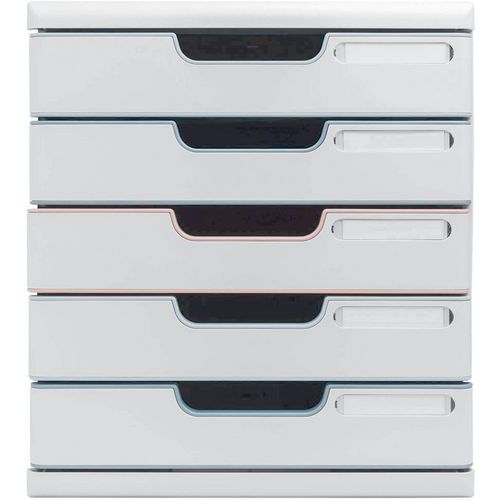 Module Authentik Blanc/couleurs Assorties A4 - 5 Tiroirs