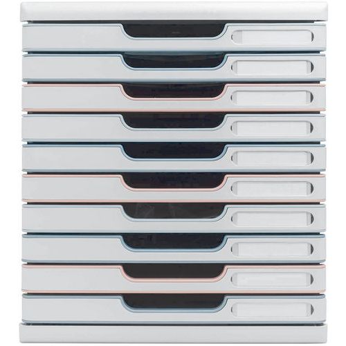 Module Authentik Blanc/couleurs Assorties A4 - 10 Tiroirs