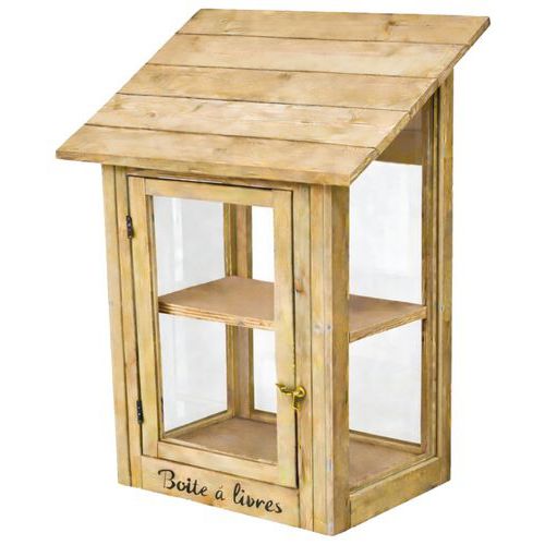 Mobextan - Boîte à livres murale en pin - 67x47x119.5 cm - Rangement et décoration - Garantie 10 ans
