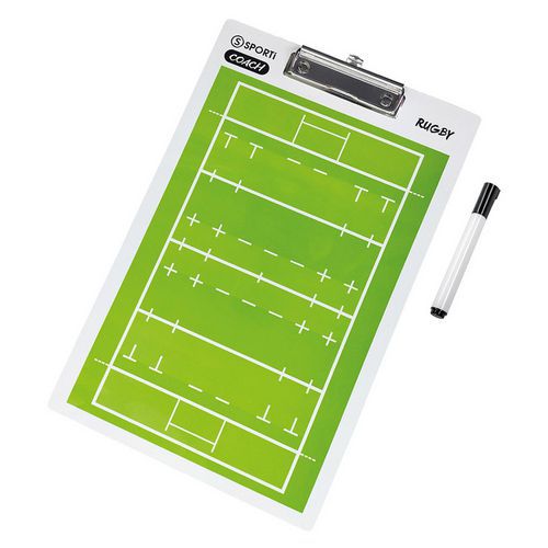 Casal Sport - Tableau Tactique Rugby Tacticlip - PVC Vert 260x400mm - Matériel d'Arbitrage