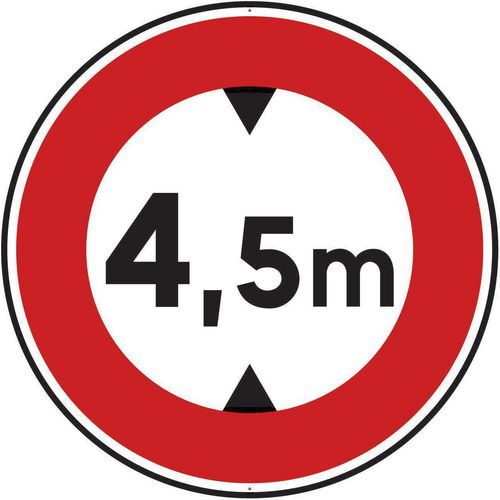 Kelias - Panneau Interdiction Limitation Hauteur 4,5m Rond Aluminium Ø650mm Classe 2 Rétro-réfléchissant