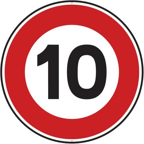 Kelias - Panneau Limitation Vitesse 10 km/h Rond Aluminium 650mm Classe 2 Rétro-réfléchissant