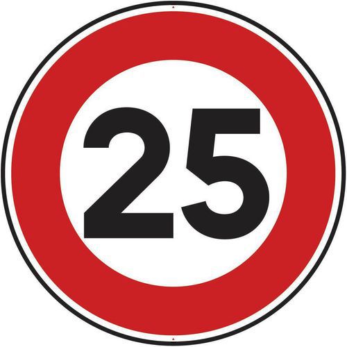 Kelias - Panneau Limitation Vitesse 25 km/h Rond Aluminium 850mm Classe 2 Rétro-réfléchissant