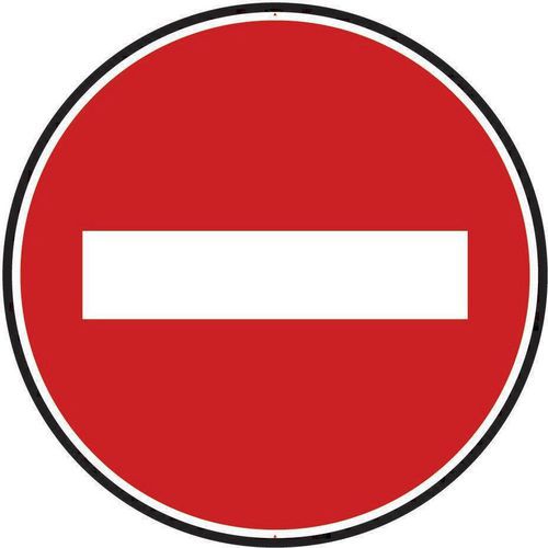 Kelias - Panneau Sens Interdit Rond Aluminium 850mm Classe 2 Rétro-réfléchissant CE