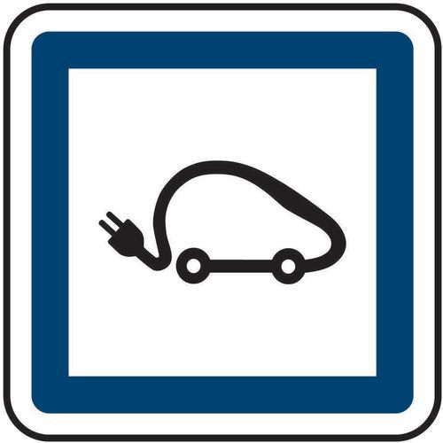 Kelias - Panneau Signalisation Véhicules Électriques Carré Aluminium Classe 2 524mm CE