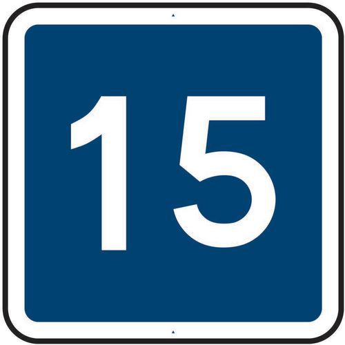 Kelias - Panneau Vitesse Conseillée 15 km/h - Aluminium Carré 350mm Classe 2 - Signalisation Durable