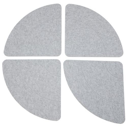Manutan Expert - Panneau Acoustique Quart de Cercle Gris Clair 105cm - Fixation Murale à Coller - M1