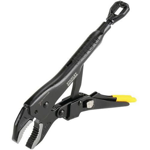 Stanley - Pince étau bec coudé 250 mm - Outillage à main professionnel - Prise ferme et durable