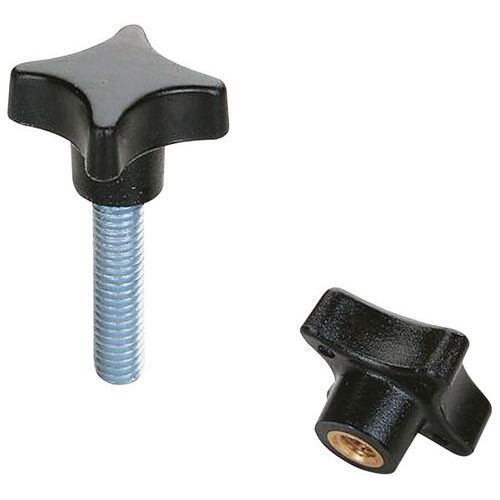 Boutet - Bouton PC Polyamide D.25 - Tige Acier M4x20mm - Vis 20mm - Filetage 4mm
