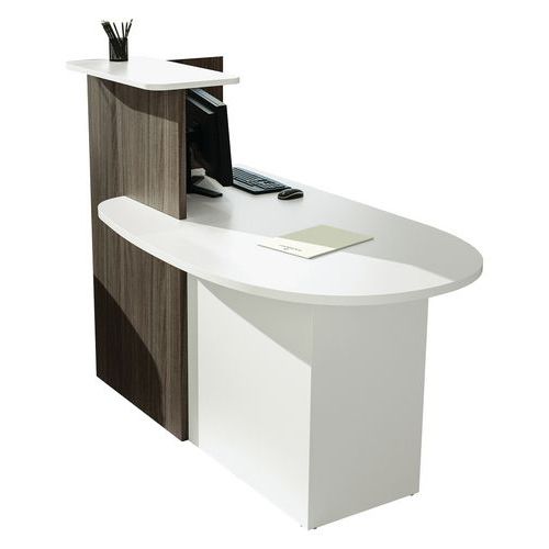 Banque Dâ€™accueil Bancano Retour à Gauche Caisson à Droite Noyer/blanc