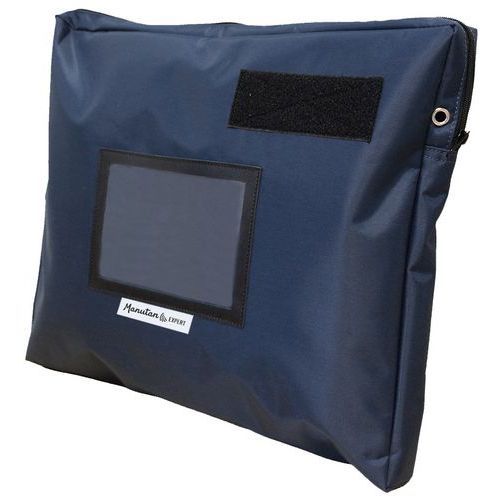 Manutan Expert - Sac de liaison postale pochette navette courrier 45x35 cm bleu - Polyester résistant 10kg