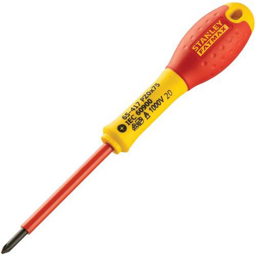 Stanley 1 Tournevis Pozidriv Isolé 1000v Fatmax Pz0 X 75 Mm