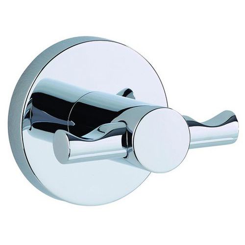 Rossignol Pro - Patère 2 Têtes Acier Chromé - Salle de Bain & Sanitaires - Design Moderne et Robuste