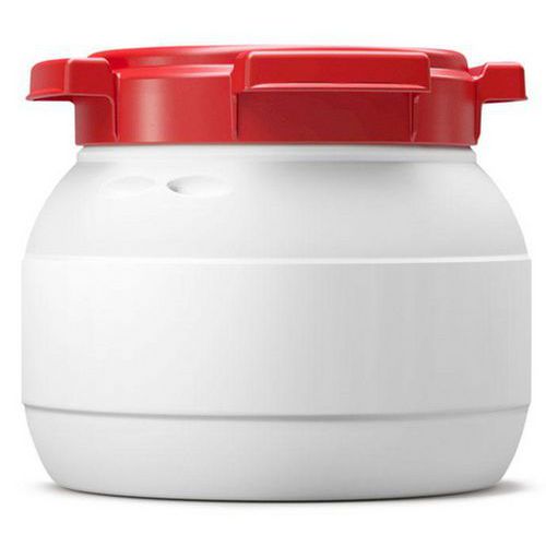 Curtec - Baril grande ouverture scellable UN-X - 2,9L Blanc Rouge - Usage alimentaire HACCP - Polyéthylène haute densité