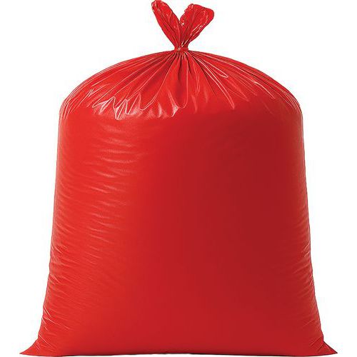 Lot de 200 sacs poubelle rouges 75L - 45 microns - Gestion des déchets résistants