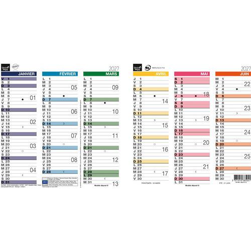 Quo Vadis - Calendrier Origami Arc en Ciel 12 Mois - 26x13cm - Éco-responsable - Année Civile