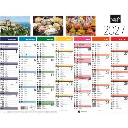 Quo Vadis - Calendrier mural Tradition 27x21cm - 13 mois - Éco-responsable