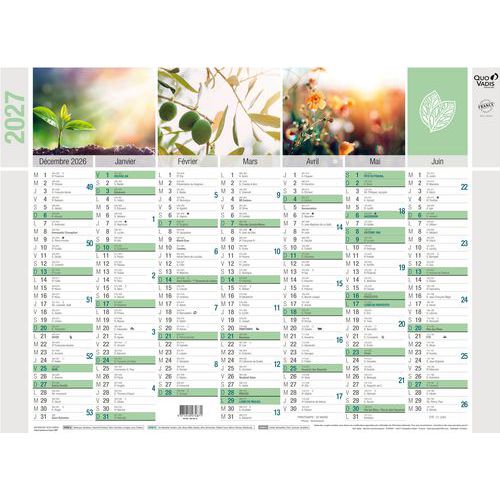 Quo Vadis - Calendrier Mural Banque Equology - 55 x 40,5 cm - Éco-responsable 95% Recyclé - Année Civile