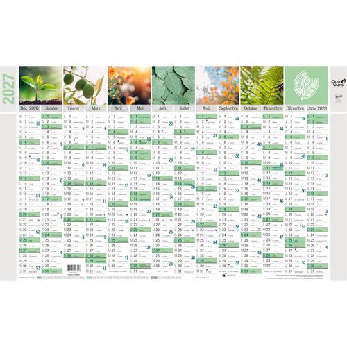 Quo Vadis - Calendrier Annuel Equology Poster - 65 x 47.4 cm - 14 Mois - Éco-responsable & Recyclable