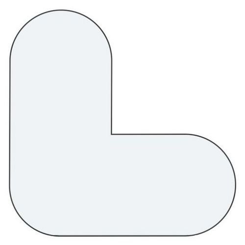 Lot de 10 - Autocollant Marquage Au Sol En L 200x200mm White