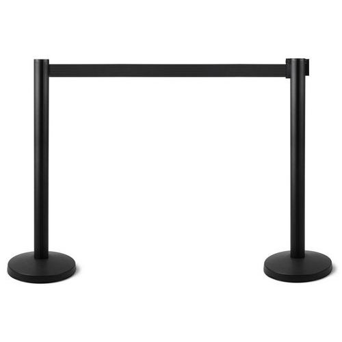 Showdown Displays - Poteau aluminium noir à sangle rétractable 2,7m - Intérieur, Usage tertiaire, Hauteur 104cm