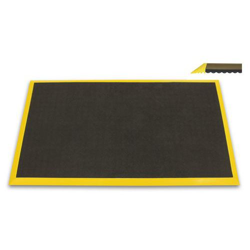 Ergomat - Tapis industriel ultra-résistant en nitrile perforé - 90x150cm - Noir - Usage professionnel - -40°C à +90°C