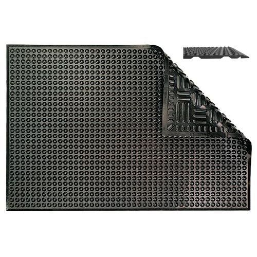 Ergomat - Tapis industriel ultra-résistant en nitrile perforé - 90x180cm - Noir - Confort et durabilité
