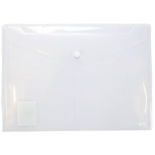 Pochette A4 Blanche Polypropylène Transparent - 1 Compartiment - Idéale Classement Documents