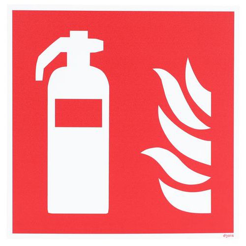 Djois Made By Tarifold - Panneau Pictogramme Extincteur Incendie - Polypropylène Rigide 150x150mm - Norme ISO 7010