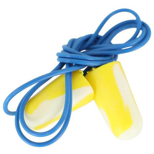 Howard Leight - Bouchons d'oreilles en mousse GT 304L - Jaune - Avec cordelette - 33 dB - Usage unique