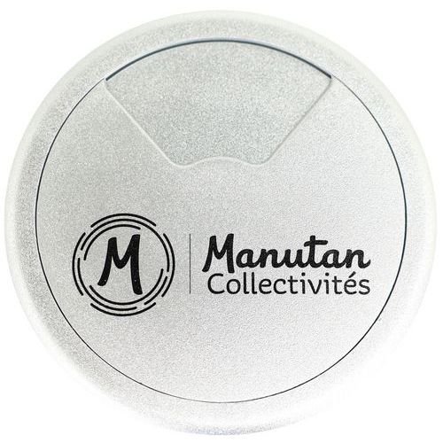 Manutan Expert - Obturateur Passe-Câble Rond Ø 80 mm Aluminium Gris - Polypropylène - 30% Recyclé - Éco-responsable