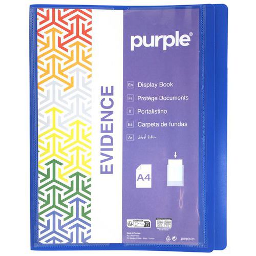 Pichon - Classement et archivage - Reliure plastique personnalisable 10 volets Bleu A4 - 20 vues - Polypropylène recyclable