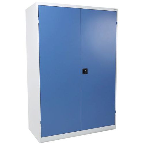 Manutan Expert - Armoire d'atelier 1305x640x1950mm - 4 tablettes 150kg/tablette - Acier - Gris/Bleu - Livrée montée
