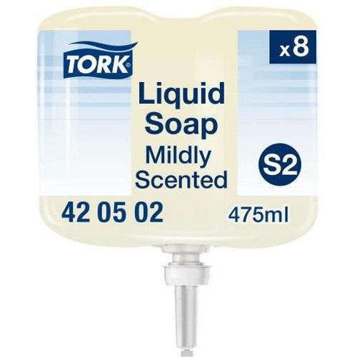 Tork - Savon liquide doux - Recharge 475 mL - Parfum frais - Pour distributeur S2